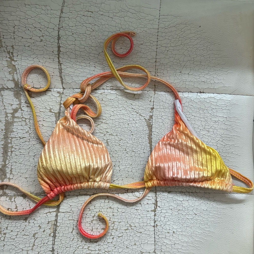 Orange and Yellow Bikini Top